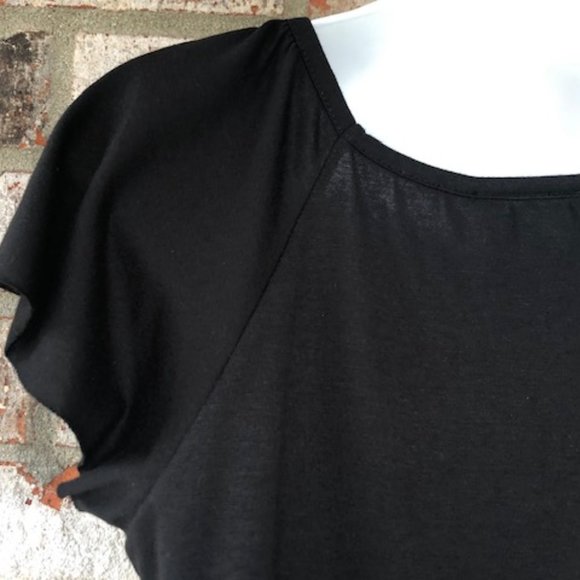 AB STUDIO DIAGONAL TIERED RUFFLED BLACK TOP - Picture 12 of 15